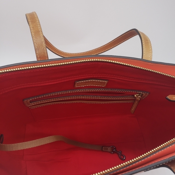861- DOONEY & BOURKE LEATHER SATCHEL BAG CORAL COLOR NWT - Picture 11 of 11